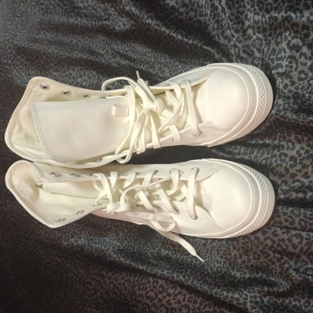 Chuck 70 De Luxe Heel Converse Women's Size 10 White High-Top Platform Sneakers - Picture 2 of 8